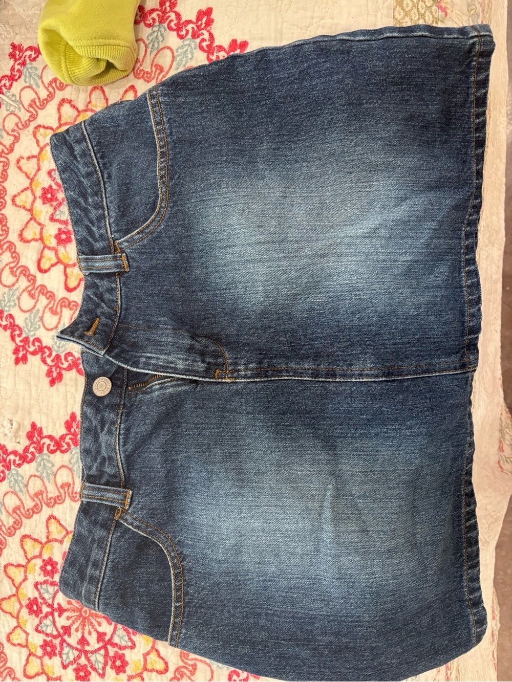 Old Navy Dark Blue Denim Skirt with Embroidered Back Pockets - Picture 2 of 6